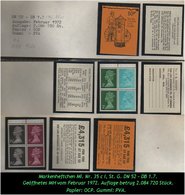 Grossbritannien - Februar 1972, 10 P Markenheftchen Mi. Nr. 35 C I. - Carnets