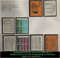 Grossbritannien - Juni 1972, 10 P Markenheftchen Mi. Nr. 35 D I. - Carnets