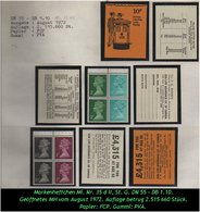 Grossbritannien - August 1972, 10 P Markenheftchen Mi. Nr. 35 D II. - Carnets