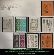 Grossbritannien - Februar 1973, 10 P Markenheftchen Mi. Nr. 35 F I. - Carnets
