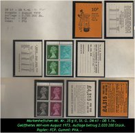 Grossbritannien - August 1973, 10 P Markenheftchen Mi. Nr. 35 G II. - Carnets