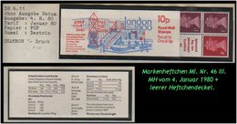 Grossbritannien - Januar 1980, 10 P Markenheftchen Mi. Nr. 46 III + FDC. -R- - Carnets
