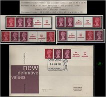 Grossbritannien - Januar 1980, Zusammendrucke Aus Automatenrollen + FDC. - Carnets