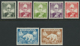 Greenland 1938 MiNr. 1 - 7 Dänemark Grönland King Christian X And Polar Bear 7v MNH** 30,00 € - Ours