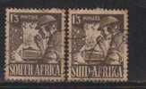 South Africa 1942, Used Broken Pair, 1'3d Signaller, Militaria Communication, Telecom - Autres & Non Classés