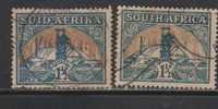 South Africa Used 1933, 1 1/2d, 2 Diff., Shades, Gold Mine, Minerals, Broken Pair, As Scan - Altri & Non Classificati