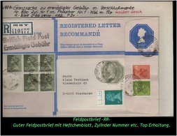 Grossbritannien - Juni 1974, Feldpostbrief Mit Heftchenblatt + ZDR + Zylindernummer. - Postzegelboekjes