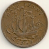 Great Britain  1/2 Penny   KM#896    1959 - C. 1/2 Penny