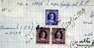 ITALIA 1949 -3 MARCHE DA BOLLO SU  DOCUMENTO ORIGINALE - Revenue Stamps