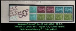Grossbritannien - Januar 1977, 50 P Markenheftchen Mi. Nr. 38. - Carnets