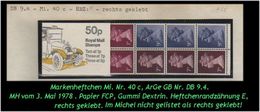 Grossbritannien - Mai 1978, 50 P Markenheftchen, Mi. Nr. 40 B C. - Markenheftchen