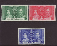 Malta 1937 Mi.No. 173 - 175 Coronation Of King George VI And Queen Elisabeth 3v  MNH**  2,50 € - Malta (...-1964)