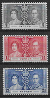 Cyprus 1937  MiNr. 133 - 135  Zypern Coronation Of King George VI And Queen Elisabeth 3v  MNH**  12,00 € - Chypre (...-1960)