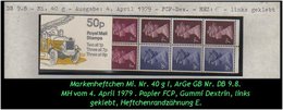 Grossbritannien - April 1979, 50 P Markenheftchen Mi. Nr. 40 G I, Links Geklebt. - Markenheftchen