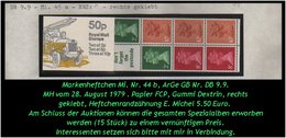 Grossbritannien - Oktober 1979, 50 P Markenheftchen Mi. Nr. 45 B, Rechts Geklebt. - Carnets