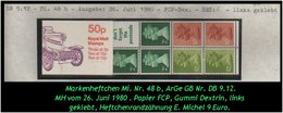 Grossbritannien - Juni 1980, 50 P Markenheftchen Mi. Nr. 49 B, Rechts Geklebt. - Booklets