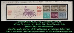 Grossbritannien - Januar 1981, 50 P Markenheftchen Mi. Nr. 52 A, Links Geklebt. - Markenheftchen