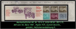 Grossbritannien - März 1981, 50 P Markenheftchen Mi. Nr. 53 B II, Links Geklebt. - Carnets