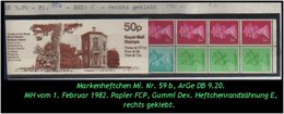 Grossbritannien - Februar 1982, 50 P Markenheftchen Mi. Nr. 59 B, Rechts Geklebt. - Booklets