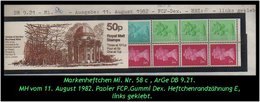 Grossbritannien - August 1982, 50 P Markenheftchen Mi. Nr. 58 C, Links Geklebt. - Booklets