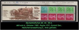 Grossbritannien - Februar 1982, 50 P Markenheftchen Mi. Nr. 59 D, Rechts Geklebt. - Carnets