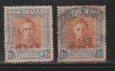 2 Diff., Water Mark Variety, Used 1s ´3d,  New Zealand 1947, - Gebraucht