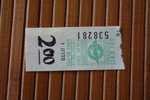 TITRE DE TRANSPORT >> 1963  2 TICKETS BILLETS  D' AUTOBUS BUS CAR  >>  ISRAEL  Poinçonné TARIF >>  2 LIRE  & 40 AGOROT - World