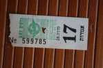 TITRE DE TRANSPORT >> 1963  2 TICKETS BILLETS  D' AUTOBUS BUS CAR  >>  ISRAEL  Poinçonné TARIF >> 20 & 17 AGOROT - Wereld