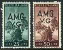 Italy 1LN11-12 A.M.G. V.G. Mint Hinged 25l & 50l From 1946 - Nuevos