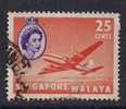 SINGAPORE 1955 - 59  25 Ct AIRCRAFT USED STAMP SG 47 (C337) - Singapur (...-1959)