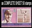 CV:€13.00 NBULK:2 X Evis 1984 1st Serie Cricket 5c C. P. Mead Se-tenant COMPLETE SHEET 50 Stamps [feuilles, Ganze  Bogen - Cricket