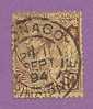 MONACO TIMBRE N° 14 OBLITERE PRINCE ALBERT 1ER 10C LILAS BRUN SUR JAUNE - Used Stamps