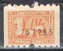 Viñeta Asociacion De ZURICH (Suiza). 1 Fr. Alimentos. Lebensmittel * - Revenue Stamps