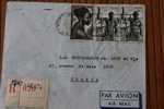 PORT GENTIL Recommandé>A.O.F.  AFRIQUE EQUATORIALE   FRANCAISE  EX COLONIE 1951 LETTRE  >MARCOPHILIE P/ HORLOGERIE LYON - Storia Postale