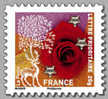 France Autoadhésif ** N°  498 - Voeux 2011 -  Rose Rouge & Renne Avec Feuillage - Nuevos