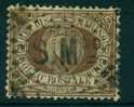 SAN MARINO 1877 CIFRA O STEMMA  30 C. BRUNO USATO CENTRATISSIMO - Used Stamps