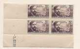 Bloc De 4 YT 462 Chomeurs Intellectuels Debussy Coin Daté Du 3-5-39 - 1930-1939