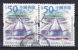 Hong Kong China 1999 Mi. 912 A  50 $ Tourist Attractions Airport Flughafen Chek Lap Kok (Pair) !! - Gebruikt