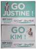 Affiche En Plastique Pour Supporters 33 X 48 Cm KIM CLIJSTERS / JUSTINE HENIN (recto / Verso) - Otros & Sin Clasificación