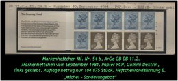 Grossbritannien – September 1981, 1.30 Pfund - Markenheftchen Mi. Nr. 54 B. - Carnets