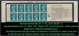 Grossbritannien – März 1976, 65 P. Markenheftchen Mi. Nr. 0-75, Rechts Geklebt. - Carnets