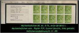 Grossbritannien – 85 P. Markenheftchen Mi. Nr. 0-76, Links Geklebt. - Postzegelboekjes