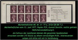 Grossbritannien – Juni 1977 - 70 P. Markenheftchen Mi. Nr. 0-77 A, Rechts Geklebt. - Booklets