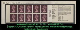 Grossbritannien - 70 P. Markenheftchen Mi. Nr. 0-77 C, Rechts Geklebt. - Postzegelboekjes