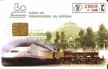 CP-123 TARJETA TREN 150º FERROCARRIL EN ESPAÑA TIRAJE 100000 (TRAIN-ZUG) - Commemorative Advertisment