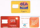 FRANCIA (FRANCE) -        (SIM GSM) - LOT OF 3:  OLA ITINERIS, SFR, BOUYGUES -   USED° WITHOUT CHIP  -  RIF. 5471 - Nachladekarten (Handy/SIM)