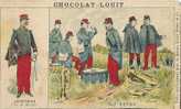 Chromo Chocolat Louit Bordeaux Armee Infanterie Au Repos - Louit