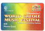 DOMINICA - CABLE & WIRELESS CHIP  -  1998   WORLD CREOLE MUSIC FESTIVAL  - USATA (USED)  -  RIF. 1040 - Dominica