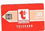 MALTA - TELEMALTA CORPORATION CHIP - LOGO ORANGE 50 UNITS  GLOSS  CODE 33050  ON BACK - USED - RIF. 7814 - Malte