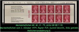 Grossbritannien – März 1979, 80 P. Markenheftchen Mi. Nr. 0-79, Links Geklebt. - Markenheftchen